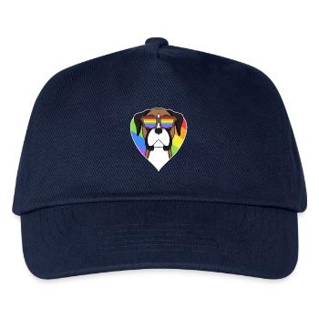 Boxer Dog Rainbow Heart - Kids’ Baseball Cap - navy - Front