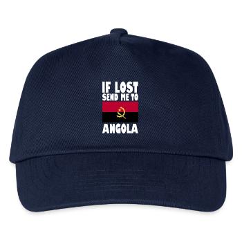 Angola Flagge Spruch - Kinder Basecap - Navy - Vorne