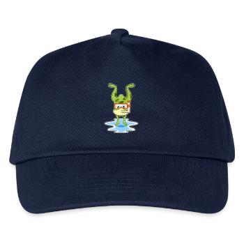Frosch Taucher Schnorchel Tauchen - Kinder Basecap - Navy - Vorne