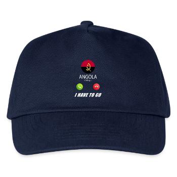 Angola ruft an Lusiger Flaggen Spruch - Kinder Basecap - Navy - Vorne
