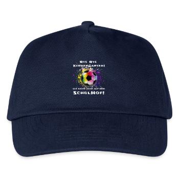 Fußball Schulanfang Geschenk - Kinder Basecap - Navy - Vorne