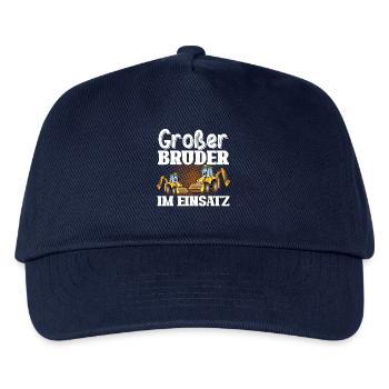 Großer Bruder Im Einsatz Bagger - Kinder Basecap - Navy - Vorne