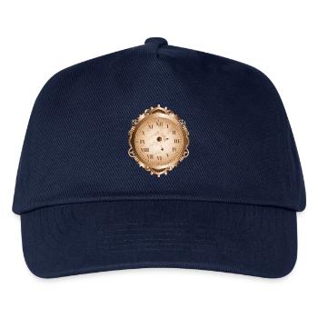 Steampunk watch in antique look with gears - Kids’ Baseball Cap - navy - Front