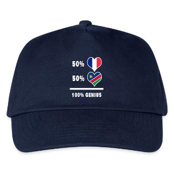 Das Genie Frankreich und Namibia / Geschenk - Kinder Basecap - Navy - Vorne