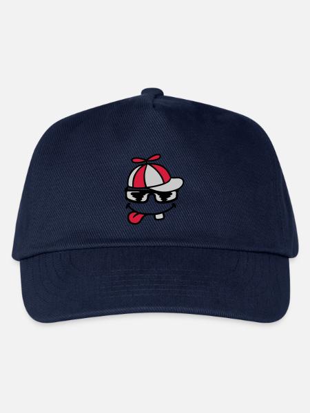 Comic Gesicht Propellermütze Windrad - Kinder Basecap - Navy