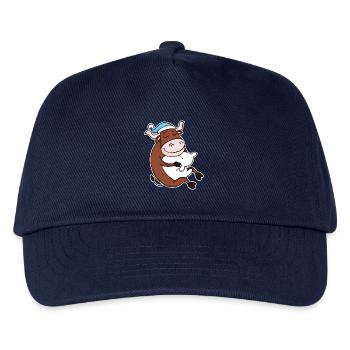 Ochse mit Kissen und Schlafmütze - Kinder Basecap - Navy - Vorne