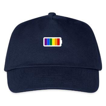 Regenbogenfarben Batterie Loading - Gay Pride - Kinder Basecap - Navy - Vorne
