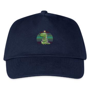 Süßer Dino Lichterkette Tree Rex Schlafanzug - Kinder Basecap - Navy - Vorne