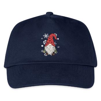Gnom Weihnachts Wichtel Schneeflocken - Kinder Basecap - Navy - Vorne