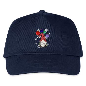 Gnome Weihnachts Wichtel mit Schneeflocken - Kinder Basecap - Navy - Vorne