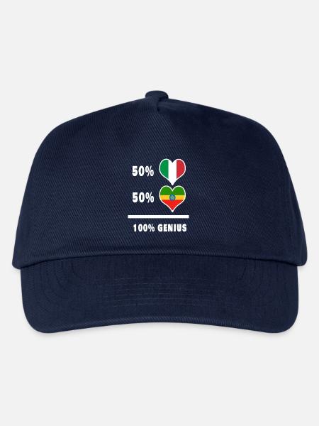 Äthiopien und Italien flaggen 100% genial - Kinder Basecap - Navy