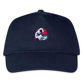 Vague japonaise - la Grande Vague au large de Kanagawa - Casquette de baseball Enfant - marine - Devant