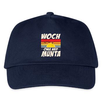 woch owa ned munta - wach aber noch nicht munter - Kinder Basecap - Navy - Vorne
