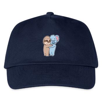 Faultier und Koala umarmen sich - Umarmung - Kinder Basecap - Navy - Vorne