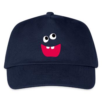 Freches Monster Lachen Zähne Kinder Comic lustig - Kinder Basecap - Navy - Vorne