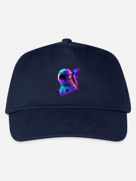 Synthwave Astronaut Space Explorer - Kinder Basecap - Navy