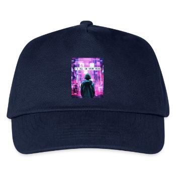 It's All In Your Head Vaporwave Aesthetic Glitch - Kinder Basecap - Navy - Vorne