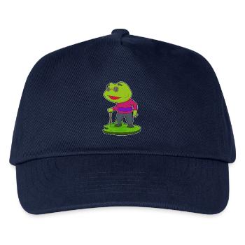 Frog Pensioner Walking Stick - Kids’ Baseball Cap - navy - Front