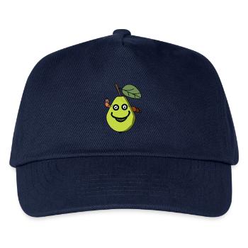 Pear Fruit Fruit Worm Hunger Harvest Garden Child - Kids’ Baseball Cap - navy - Front