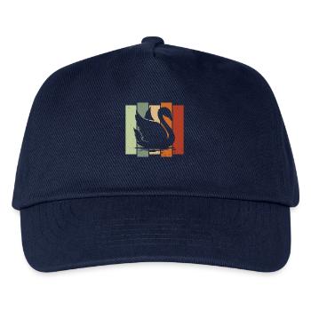 Swan Retro Birdwatching Bird Watcher - Kids’ Baseball Cap - navy - Front