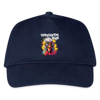 Huhn Hühner Hühnerbesitzer Verrücktes Huhn - Kinder Basecap - Navy - Vorne