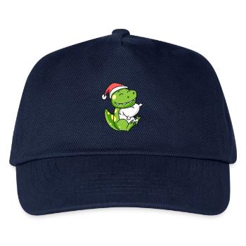 Dino Niedlich Müde Ausschlafen Weihnachten - Kinder Basecap - Navy - Vorne
