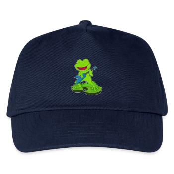 Frog Musician Guitar Music - Kids’ Baseball Cap - navy - Front