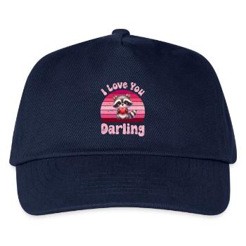 Waschbär Ich liebe dich für Paare - Kinder Basecap - Navy - Vorne