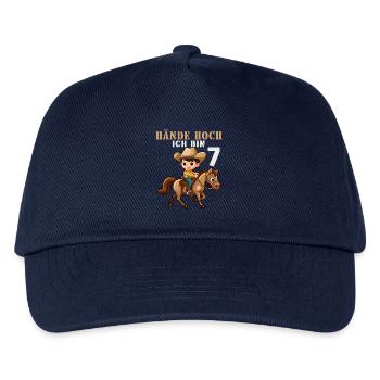 7 Geburtstag Sheriff Cowboy 7 Jahre Kinder Spruch - Kinder Basecap - Navy - Vorne