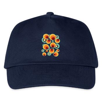Vintage Mid Century Circle Pattern - Kids’ Baseball Cap - navy - Front