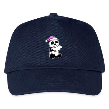 Panda Müde Ausschlafen Schlafen Mädchen - Kinder Basecap - Navy - Vorne