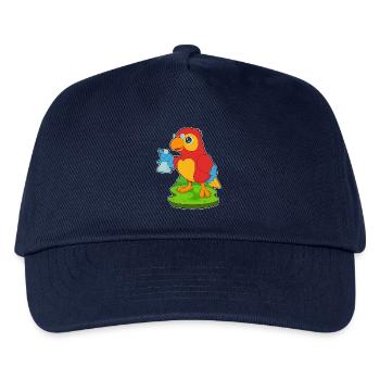Papagei Lehrer Reagenzglas Chemie - Kinder Basecap - Navy - Vorne