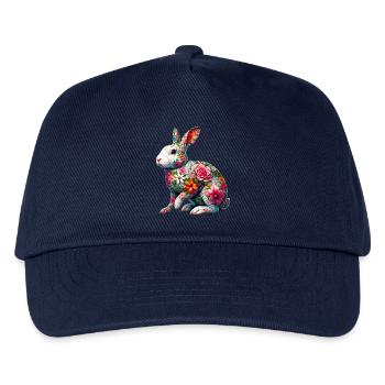 Rabbit decorated with flowers - Kids’ Baseball Cap - navy - Front