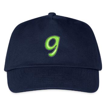 Zahl 9 - Neun - 9 Motiv Grün Hellgrün - Kinder Basecap - Navy - Vorne