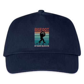 Bigfoot lustiger Spruch Retro Background - Kinder Basecap - Navy - Vorne