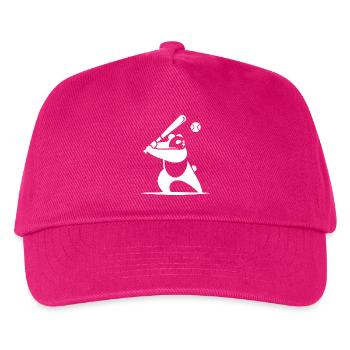 Minimalistische Panda-Baseball-Silhouette - Kinder Basecap - Fuchsia - Vorne