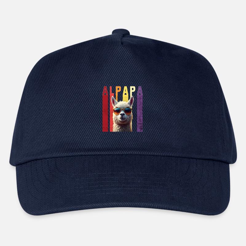 Lustiger Alpakaparameter mit Sonnenbrille - Kinder Basecap - Navy