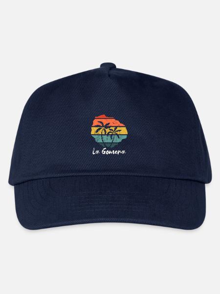 La Gomera Umriss Karte Kanaren retro vintage - Kinder Basecap - Navy