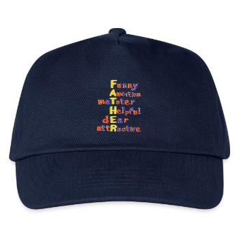 Father-Vibrant Colourful Motivational Word Art - Kids’ Baseball Cap - navy - Front