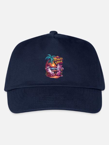 Romantische Katzen bei Sonnenuntergang - Kinder Basecap - Navy