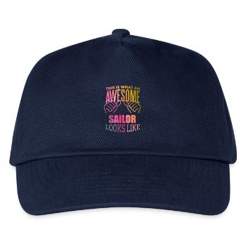 Segeln, Segeln, Segeln - Kinder Basecap - Navy - Vorne