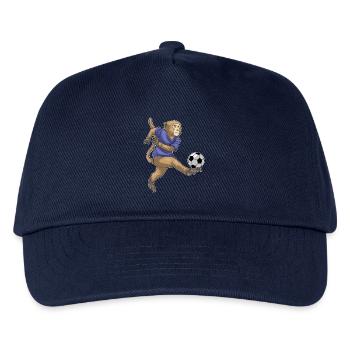 Affe Fußballspieler Fußball - Kinder Basecap - Navy - Vorne