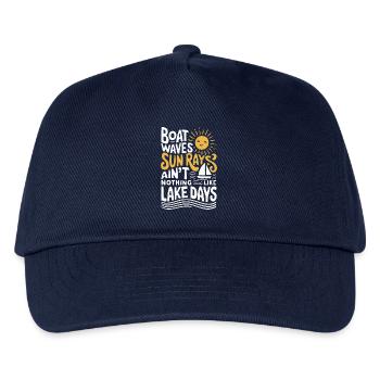 Boot Wellen Sonnenstrahlen Seetage, Sommer, - Kinder Basecap - Navy - Vorne