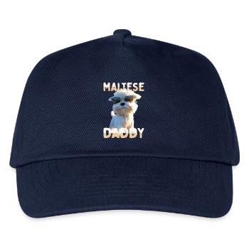 Maltese Daddy Papa Vatertag Dad Süßer Malteser - Kinder Basecap - Navy - Vorne