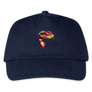 Schlange Python Kobra Mamba Klapperschlange Snake - Kinder Basecap - Navy - Vorne