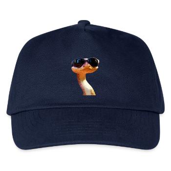 Schlange Python Kobra Mamba Klapperschlange Snake - Kinder Basecap - Navy - Vorne