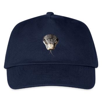 Schlange Python Kobra Mamba Klapperschlange Snake - Kinder Basecap - Navy - Vorne
