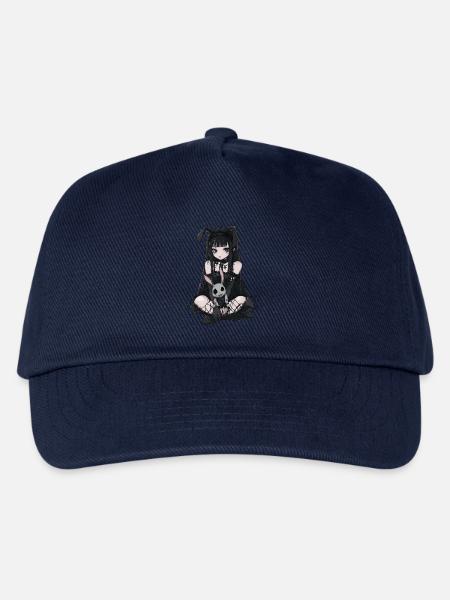 Kawaii Cute Anime Girl Goth Bunny Grunge Gothic - Kinder Basecap - Navy