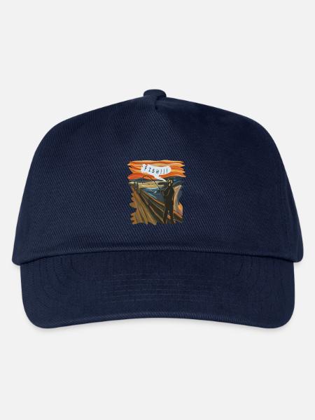 Fangrafik eines Anglers bei Sonnenuntergang - Kinder Basecap - Navy