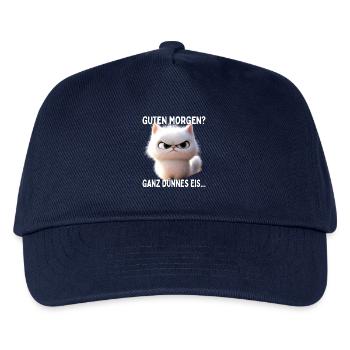 Guten Morgen Ganz Dünnes Eis Morgenmuffel Katzen - Kinder Basecap - Navy - Vorne